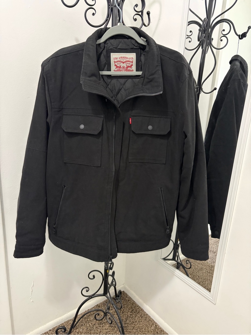 Levi's Black Men's Quilted Utility Field Jacket